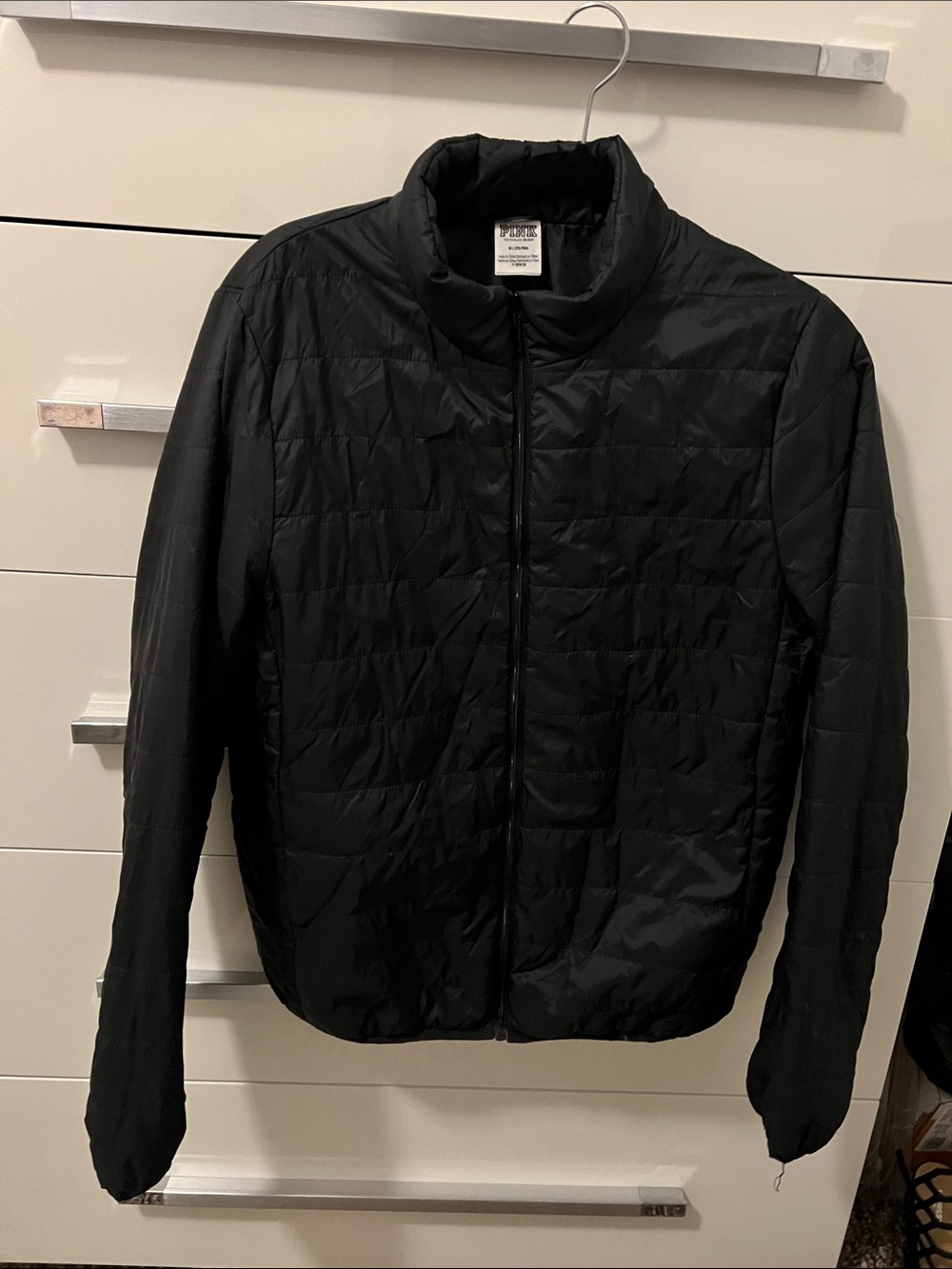 PINK Victoria's Secret Black Quilted Lightweight Puffer Jacket - woman